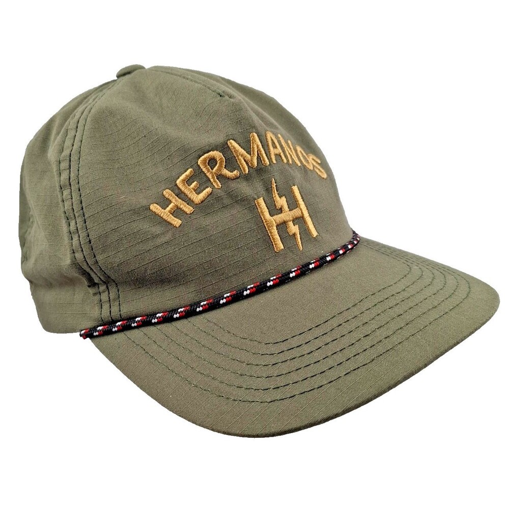 Howler Bros Hermanos Lightning Bolt Olive Green Snapback Rope Hat/Cap-EXCELLENT!